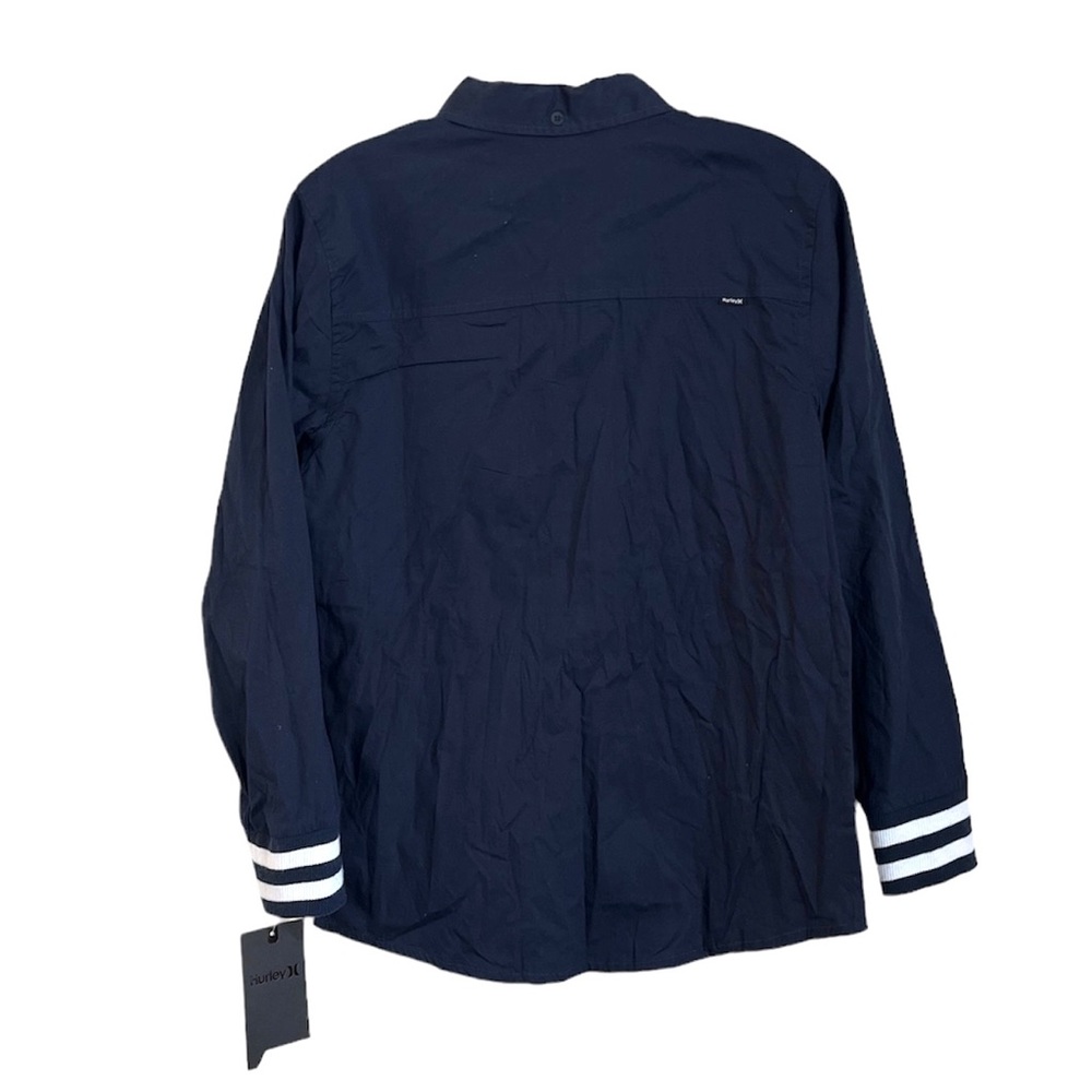 NEW Hurley Big Boys' Hawthorne Long Sleeve Woven Top size L Navy